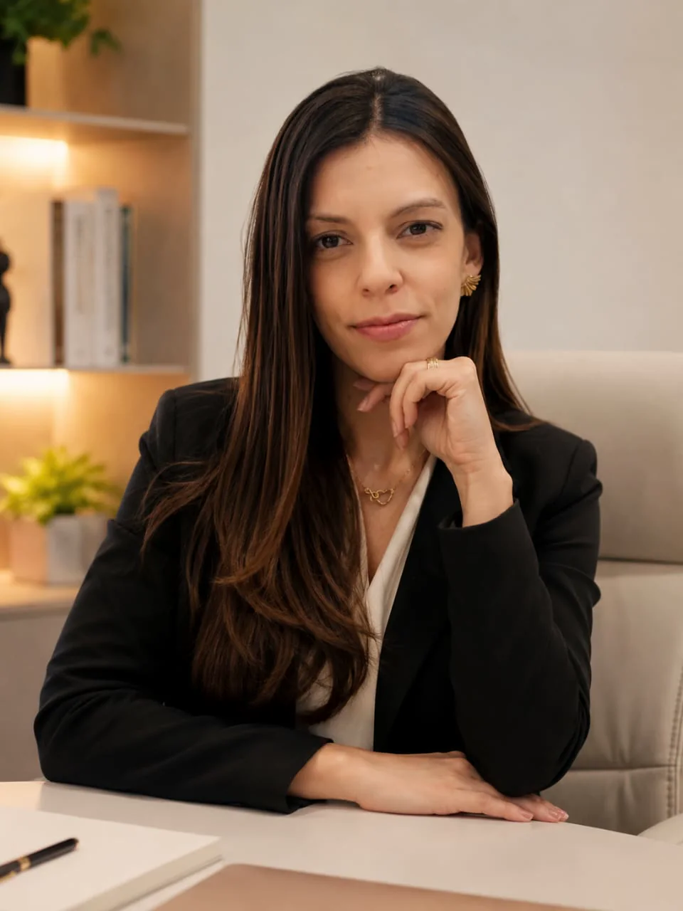 Dra. Lígia em seu consultório