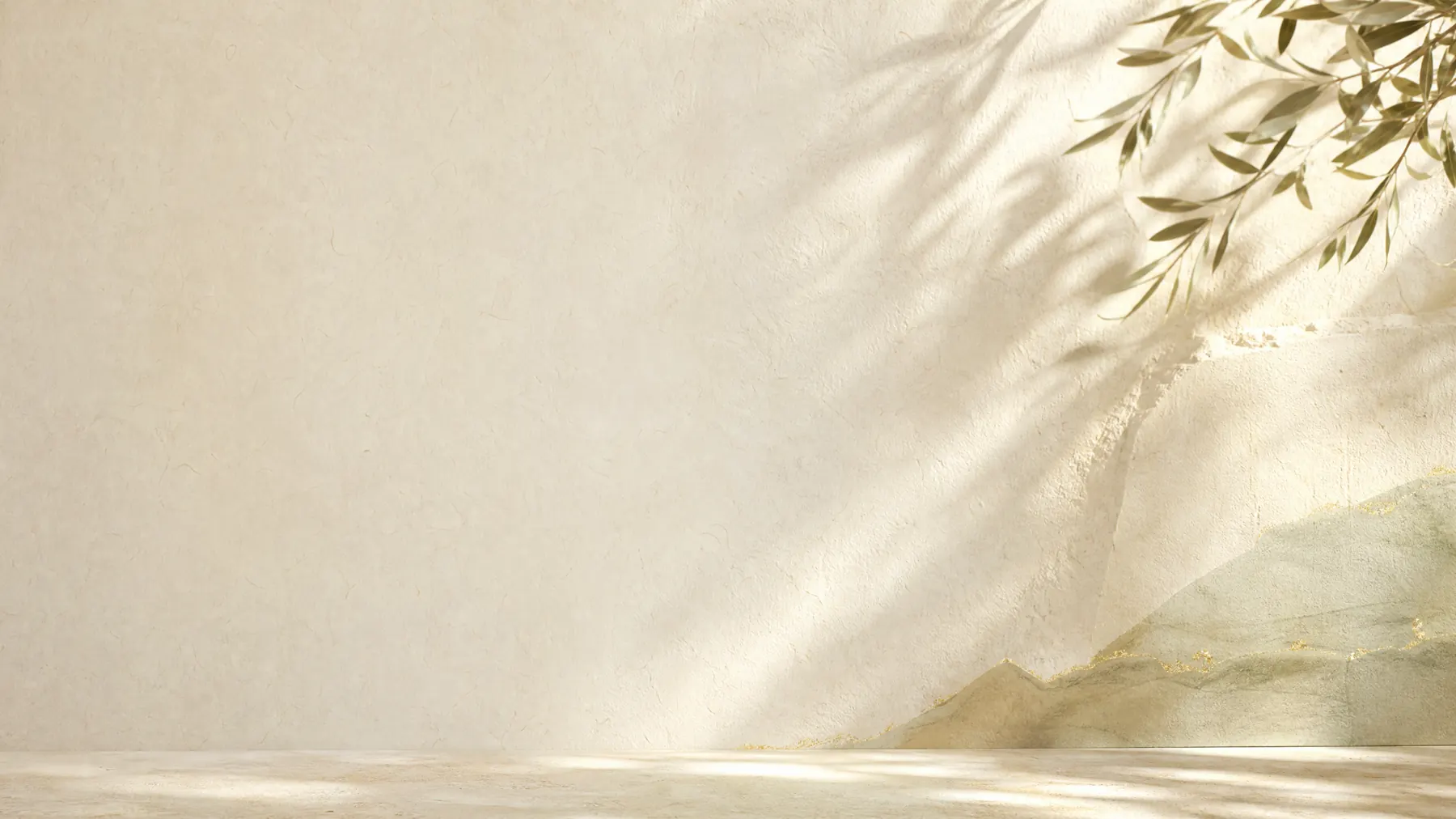 Textura de papel iluminada e sombra de folhagens